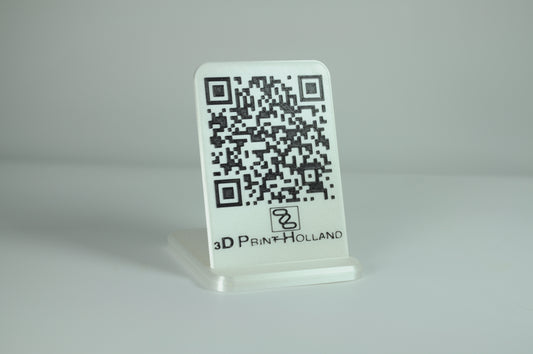 QR Code Table Sign – Custom 3D Printed with Your QR Code and Name/Logo